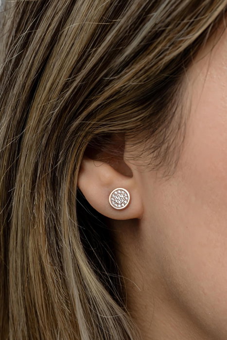 Heliophilia Silver Pendientes de Plata de Ley 925 con Baño de Oro Rosa y Circón